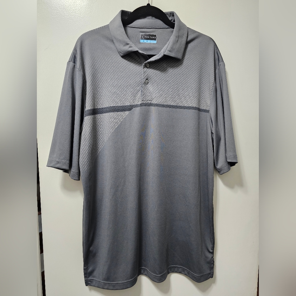 Men's PGA Tour Charcoal Polo Shirt. Size Large Tall.